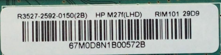 MAIN PARA MONITOR HP ORIGINAL / NUMERO DE PARTE R3527-2592-0150 / R017122810792 / PANEL LM270WF7 (HS)(AK1) / MODELO HP M27F FHD - Imagen 4